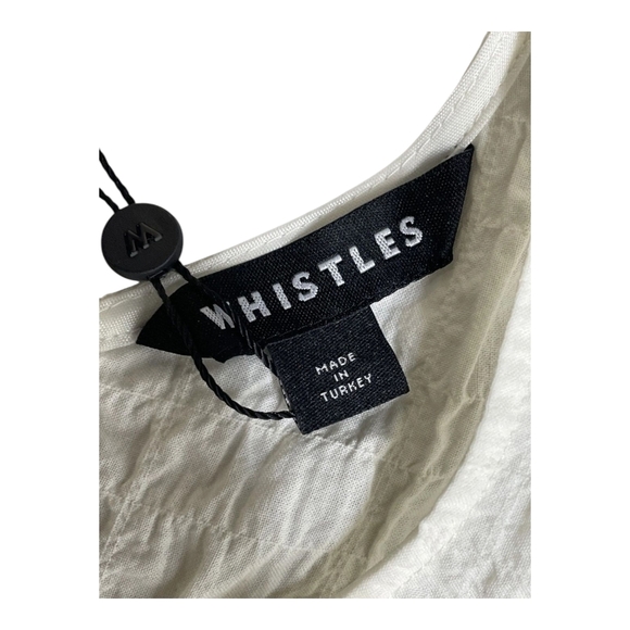 Whistles Women's Dress Lori Textured Midi Size 8 Ivory NWT Turkish Cotton - Picture 8 of 11